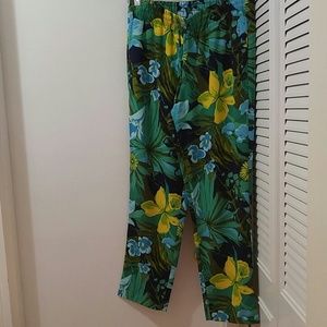 Tropical print pants